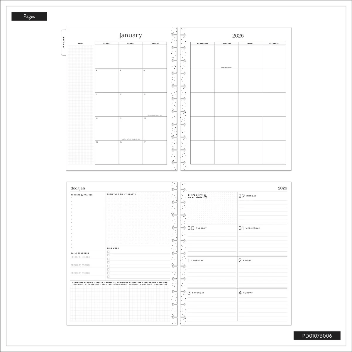 2026 Watercolor Grace Customizable Faith Planner - Big Faith Layout - 12 Months - Image 20