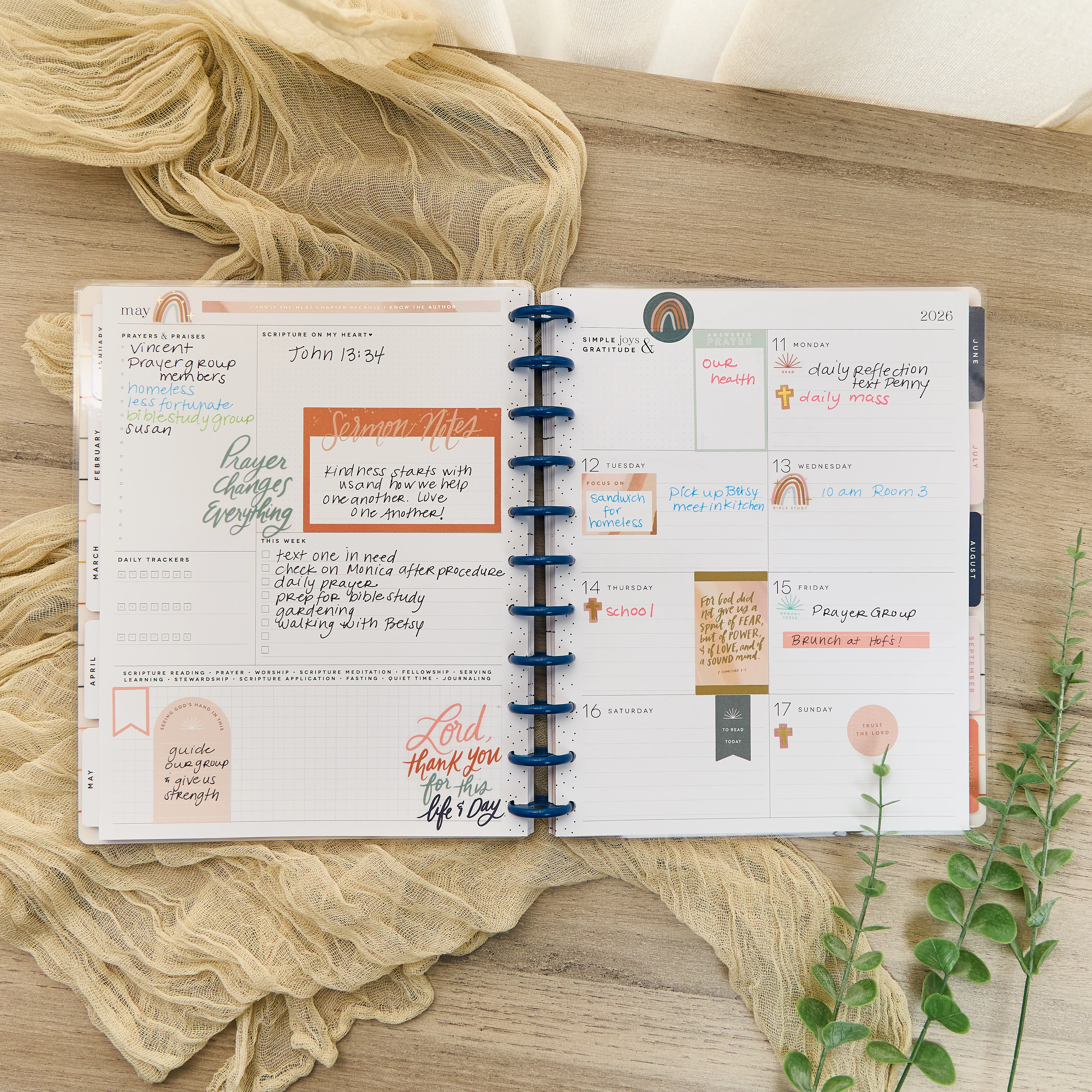 2026 Watercolor Grace Customizable Faith Planner - Big Faith Layout - 12 Months - Image 6