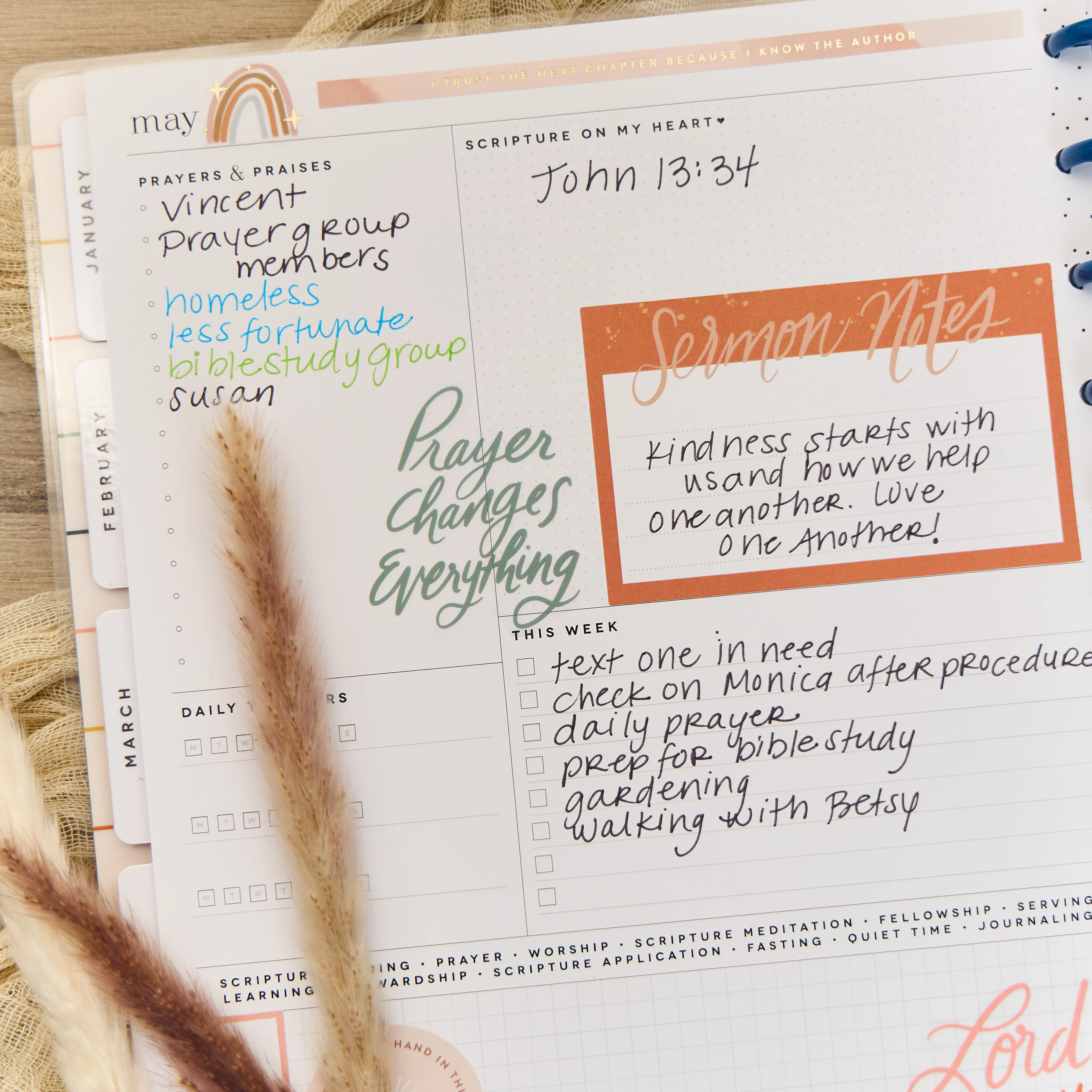 2026 Watercolor Grace Customizable Faith Planner - Big Faith Layout - 12 Months - Image 7