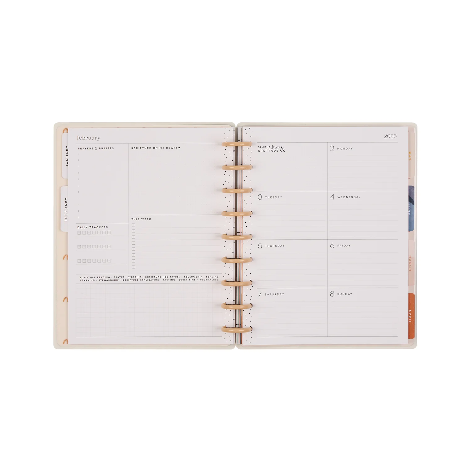 2026 Watercolor Grace Customizable Faith Planner - Classic Faith Layout - 12 Months - Image 14
