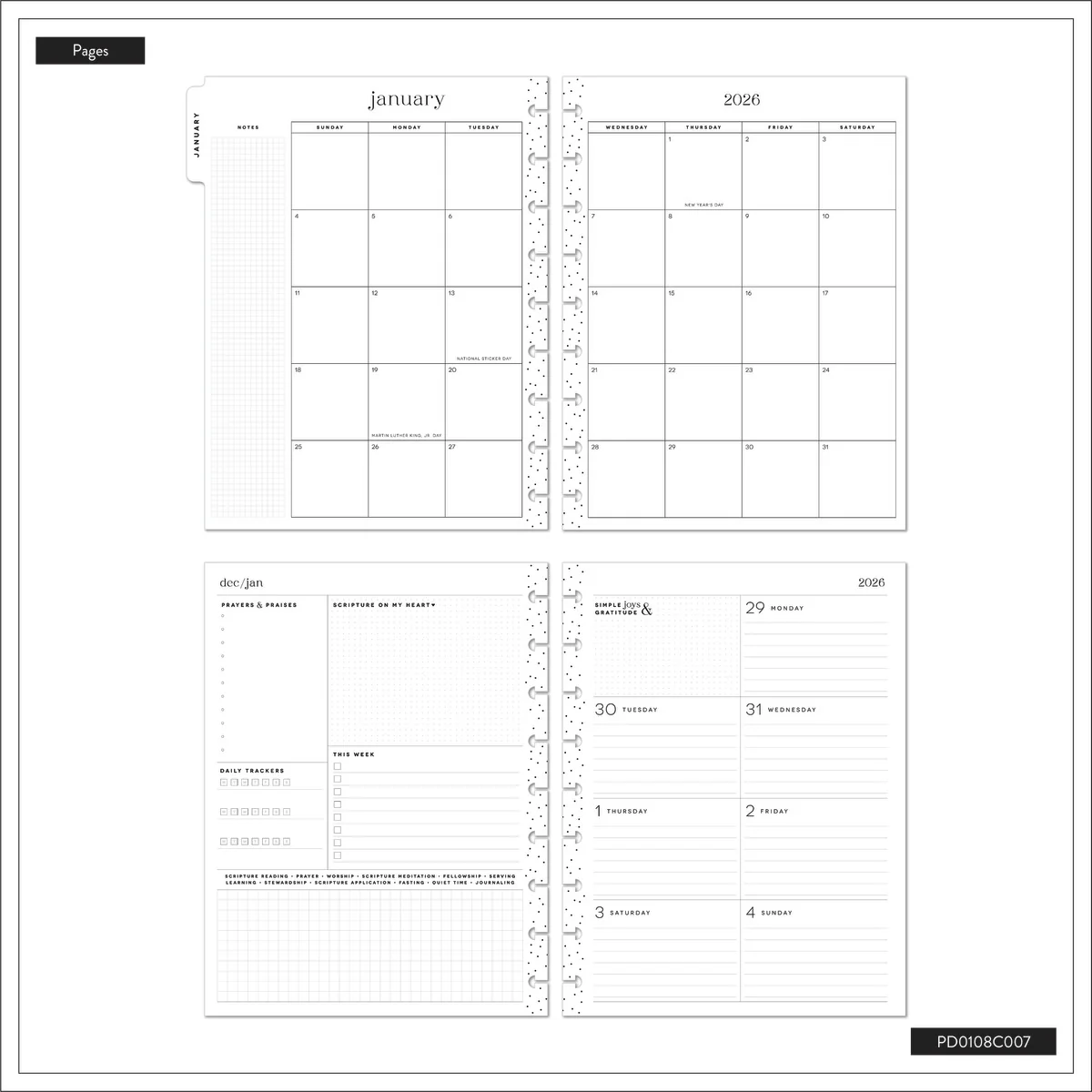 2026 Watercolor Grace Customizable Faith Planner - Classic Faith Layout - 12 Months - Image 17