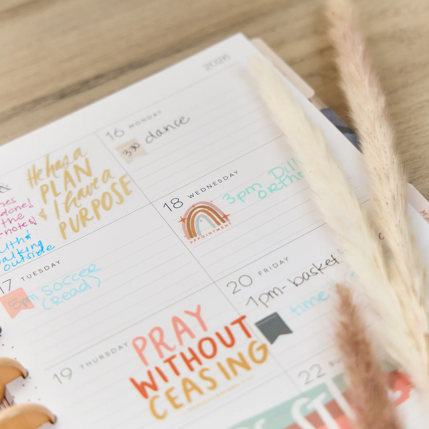 2026 Watercolor Grace Customizable Faith Planner - Classic Faith Layout - 12 Months - Image 8