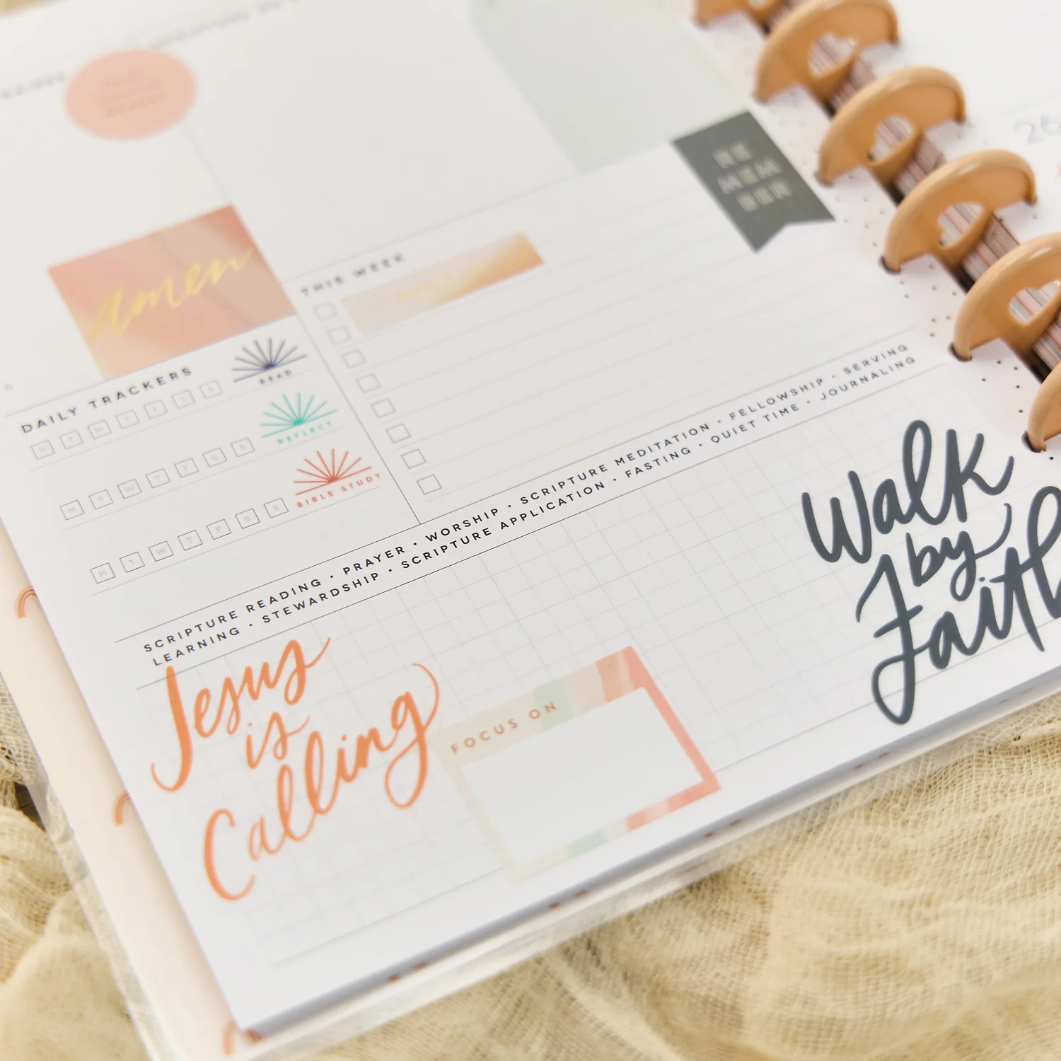 2026 Watercolor Grace Customizable Faith Planner - Classic Faith Layout - 12 Months - Image 9