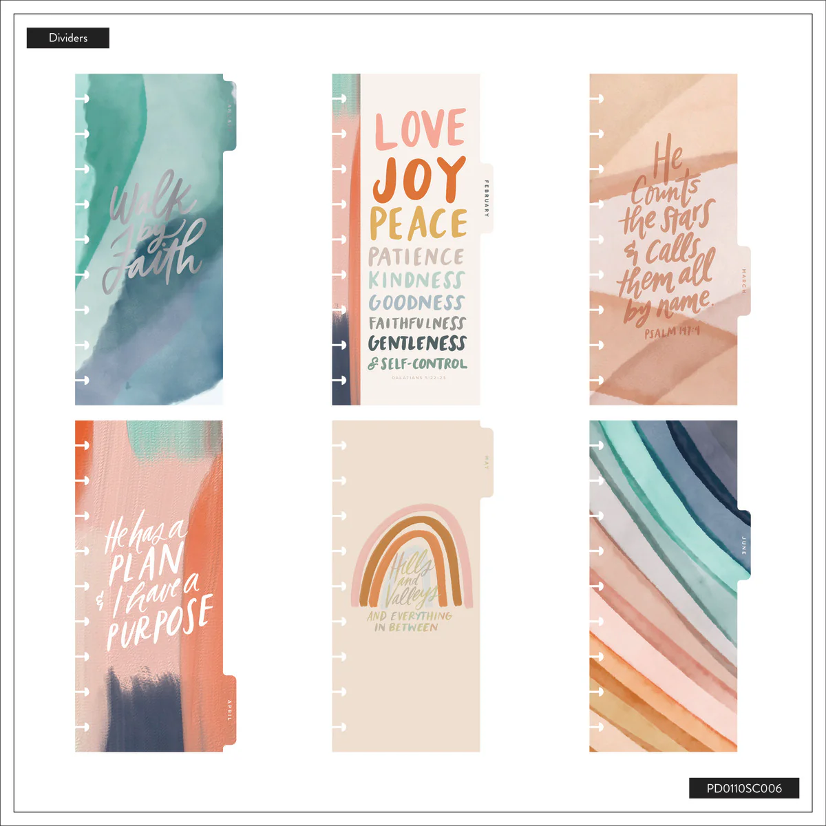 2026 Watercolor Grace Customizable Faith Planner - Skinny Classic Horizontal Layout - 12 Months - Image 15