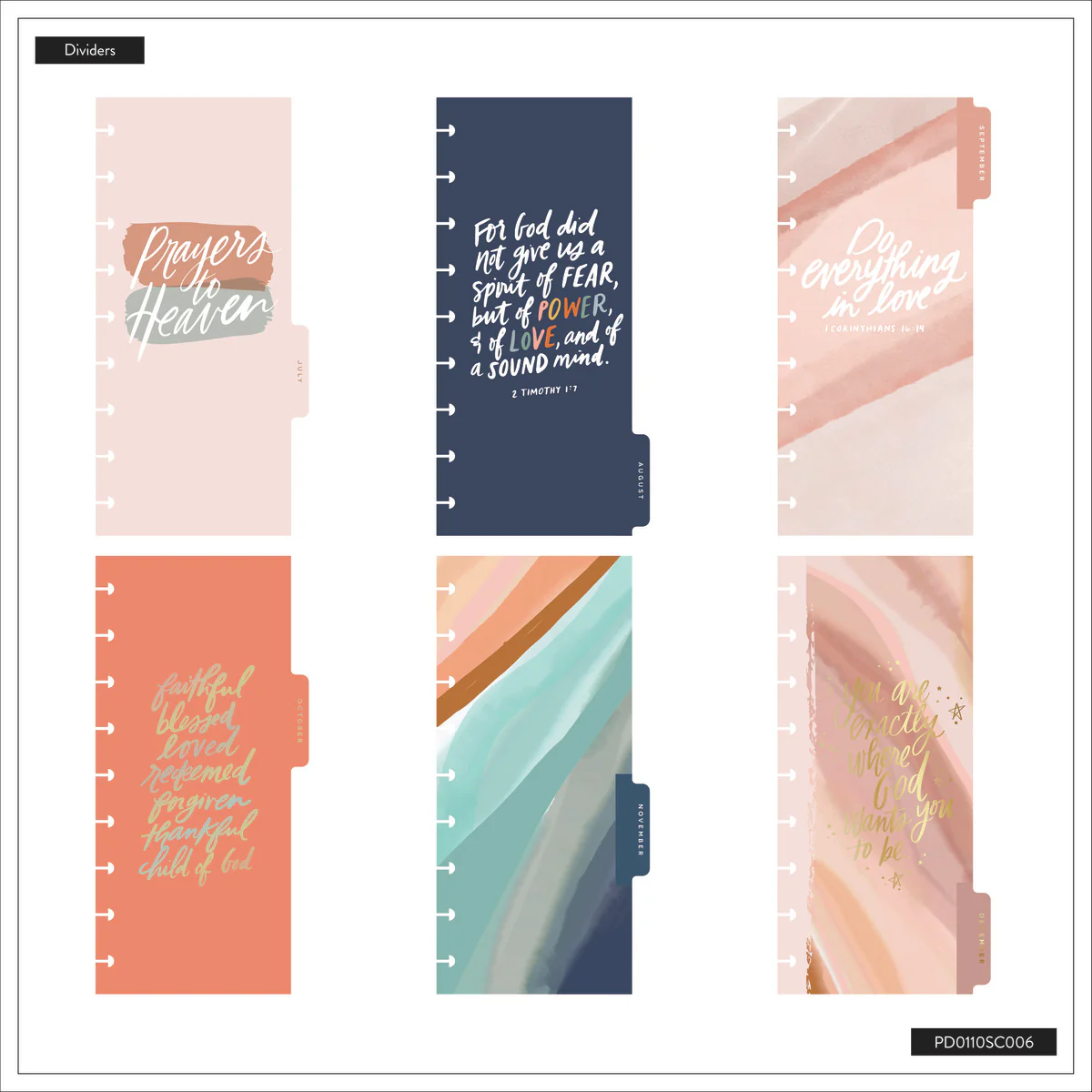 2026 Watercolor Grace Customizable Faith Planner - Skinny Classic Horizontal Layout - 12 Months - Image 16