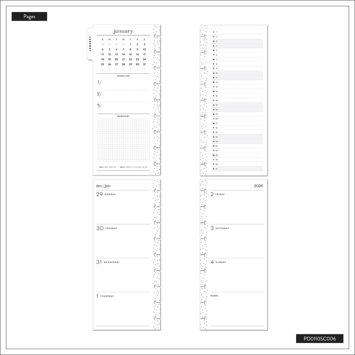 2026 Watercolor Grace Customizable Faith Planner - Skinny Classic Horizontal Layout - 12 Months - Image 17