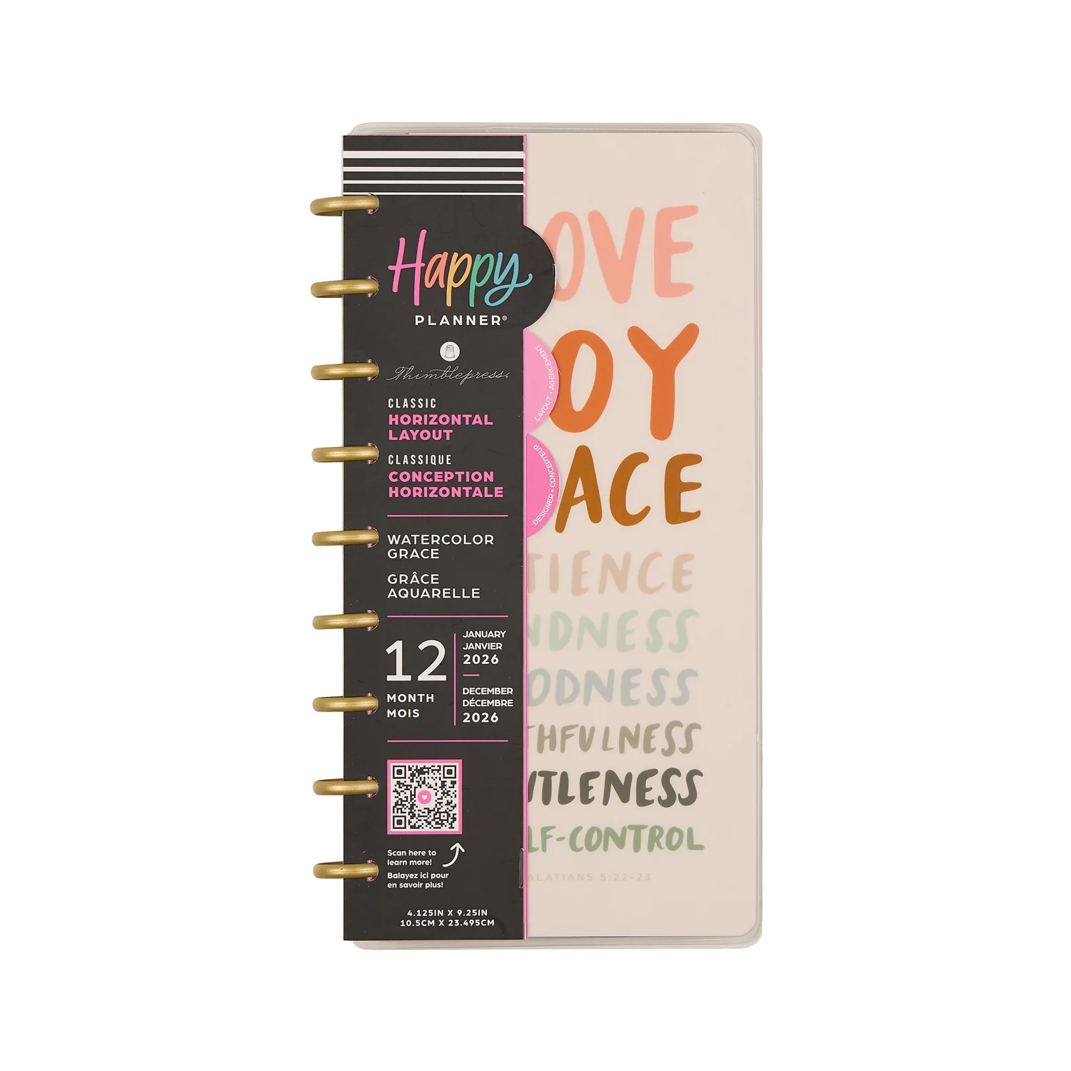 2026 Watercolor Grace Customizable Faith Planner - Skinny Classic Horizontal Layout - 12 Months - Image 18