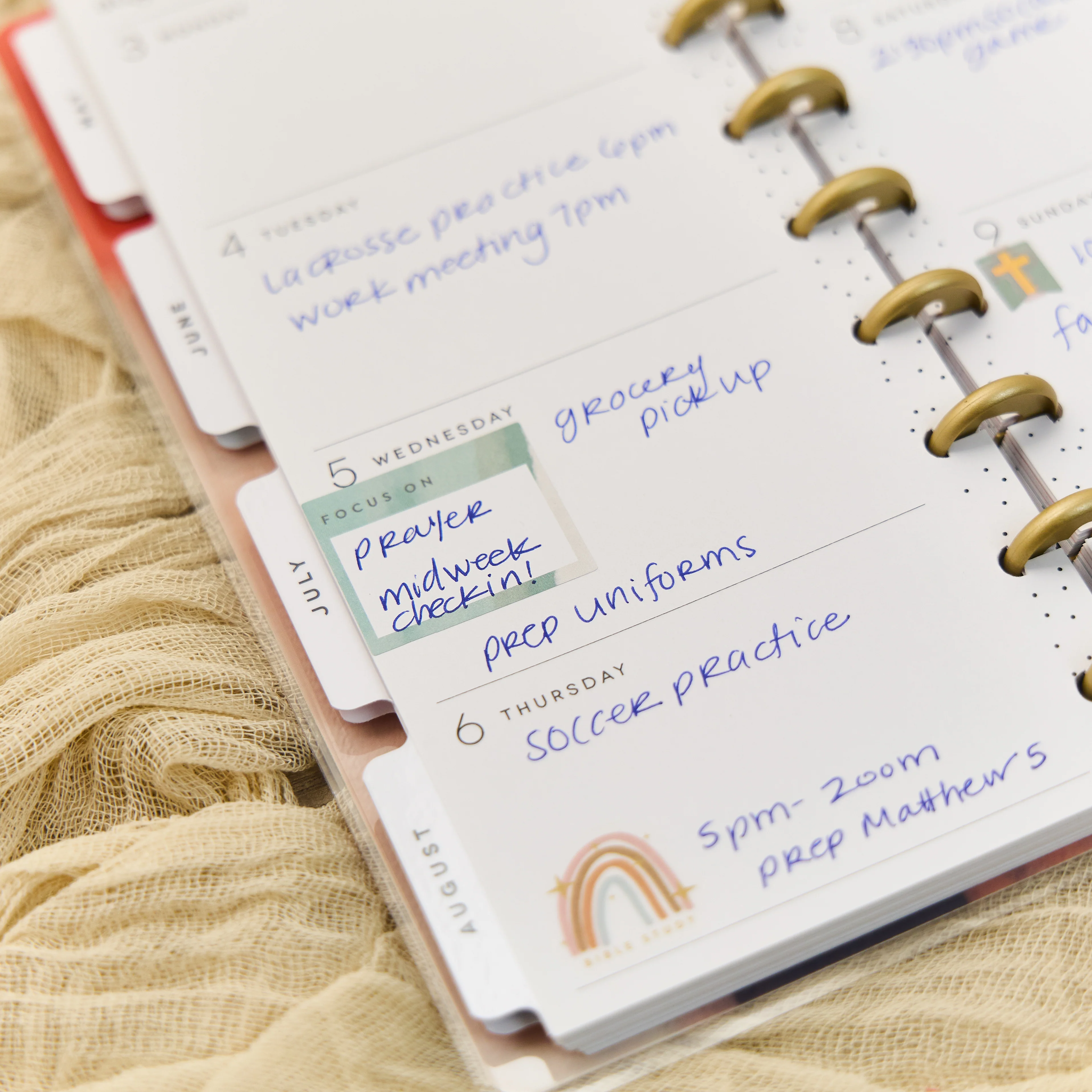2026 Watercolor Grace Customizable Faith Planner - Skinny Classic Horizontal Layout - 12 Months - Image 5