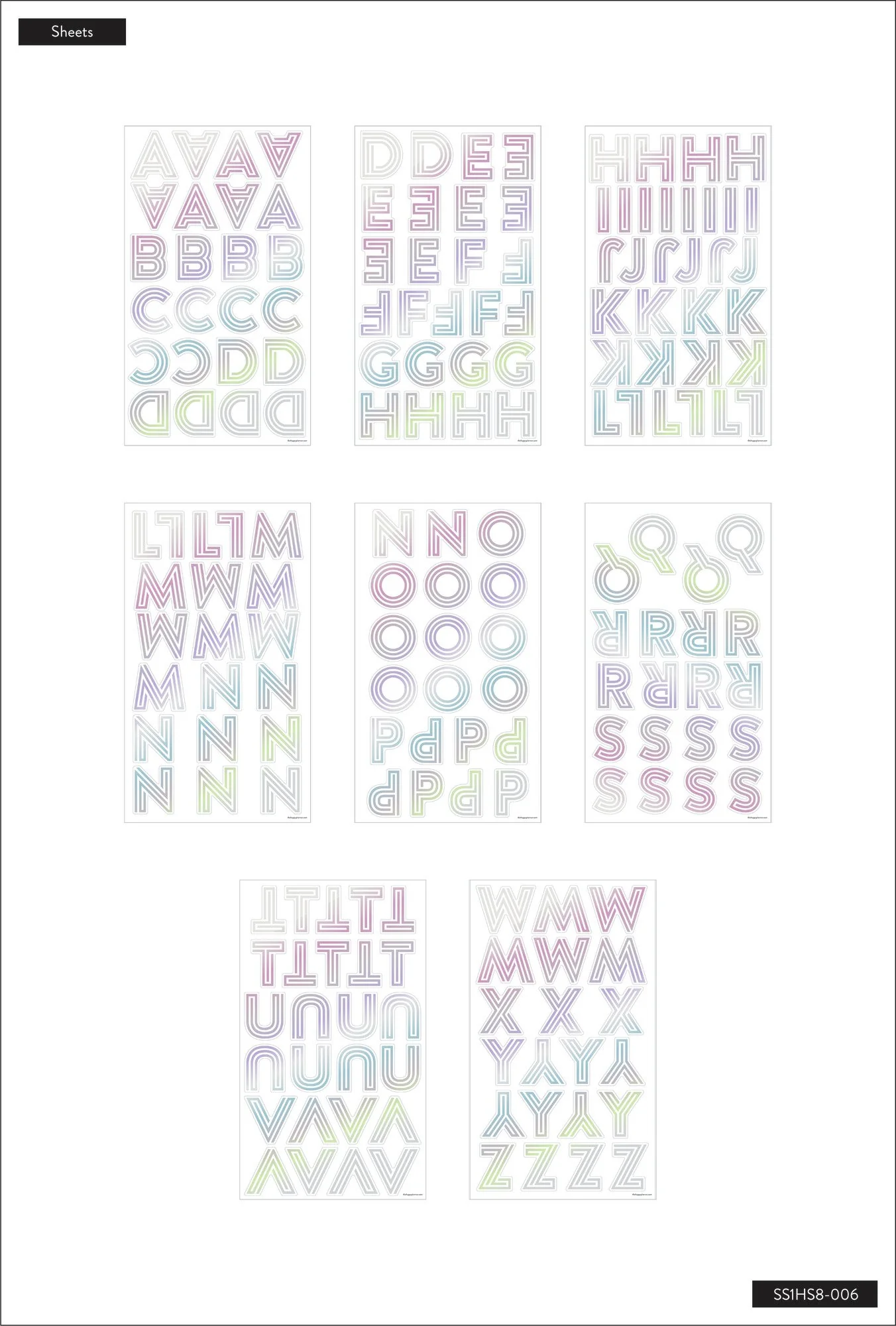 Art Deco Rainbow Alphabet Stickers - Image 4