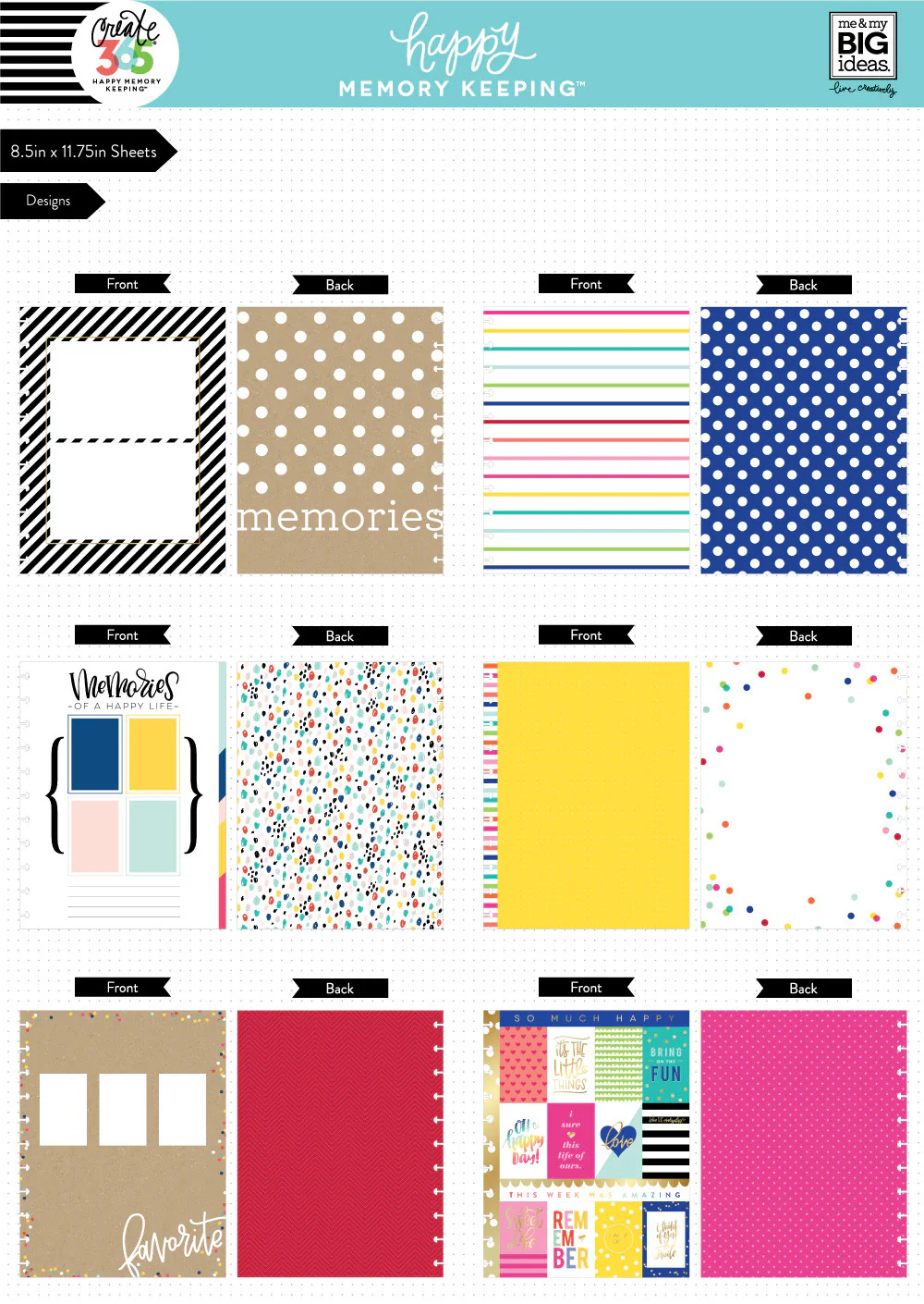 Happy Memory Keeping BIG Pre-Punched Cardstock Pad - Brights - Image 2