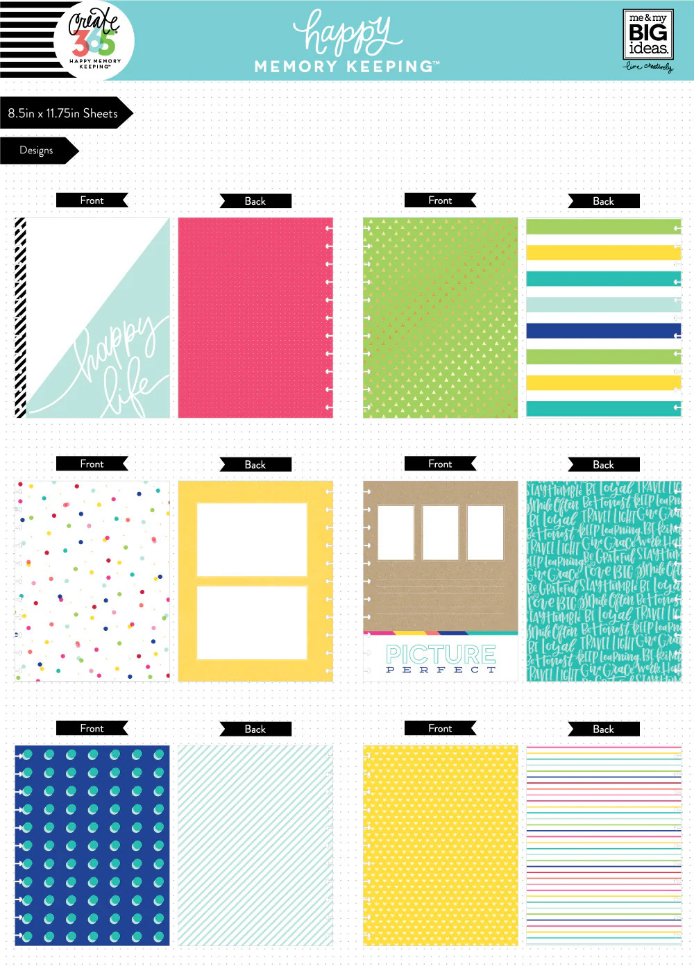 Happy Memory Keeping BIG Pre-Punched Cardstock Pad - Brights - Image 4