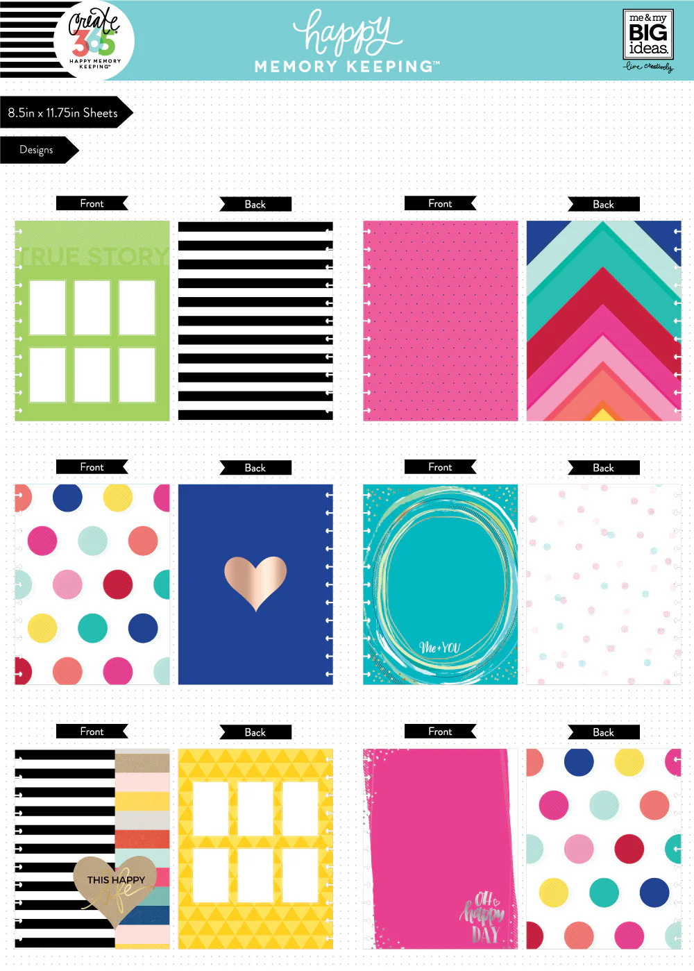 Happy Memory Keeping BIG Pre-Punched Cardstock Pad - Brights - Image 5