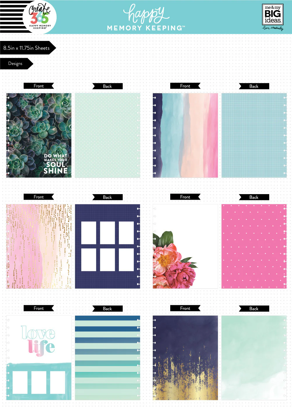 Happy Memory Keeping BIG Pre-Punched Cardstock Pad - Pastels - Image 2
