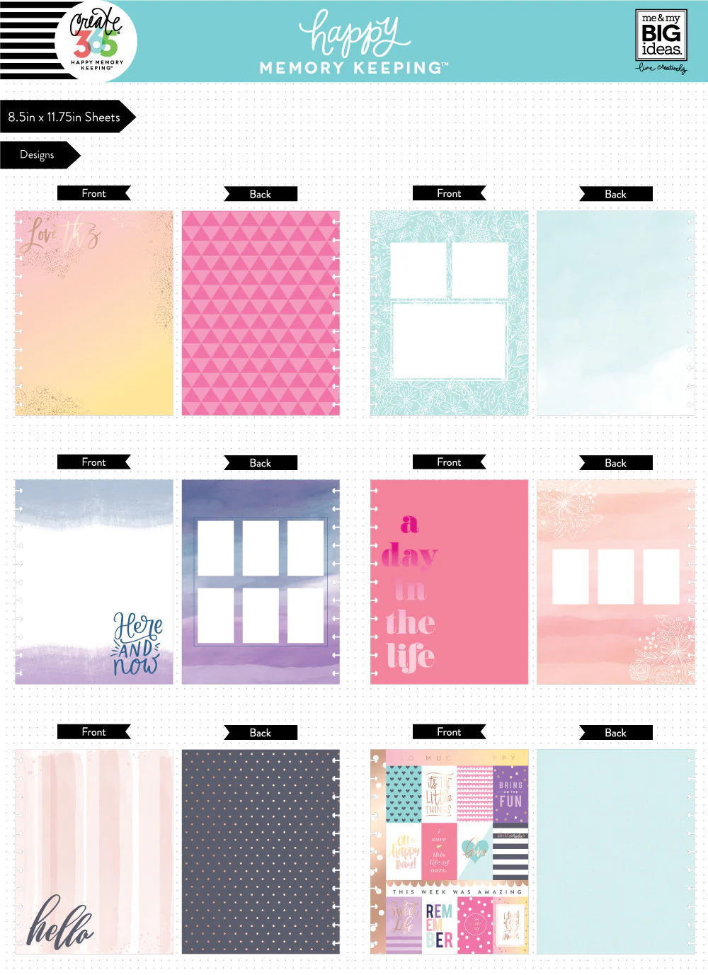 Happy Memory Keeping BIG Pre-Punched Cardstock Pad - Pastels - Image 3