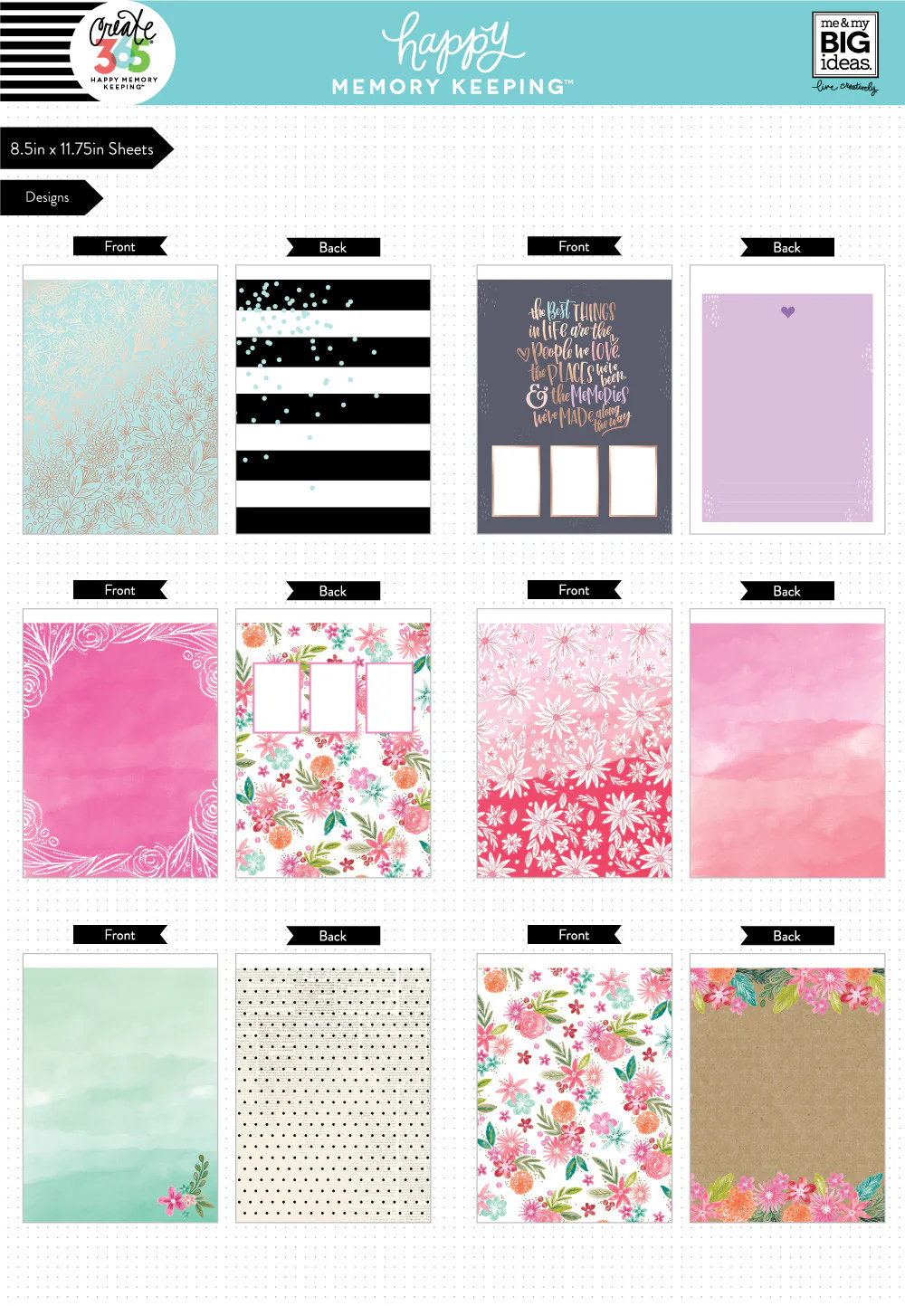 Happy Memory Keeping BIG Pre-Punched Cardstock Pad - Pastels - Image 4