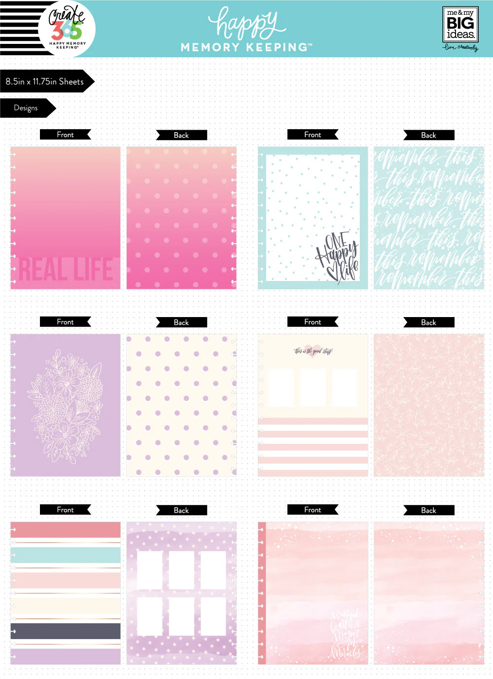 Happy Memory Keeping BIG Pre-Punched Cardstock Pad - Pastels - Image 5