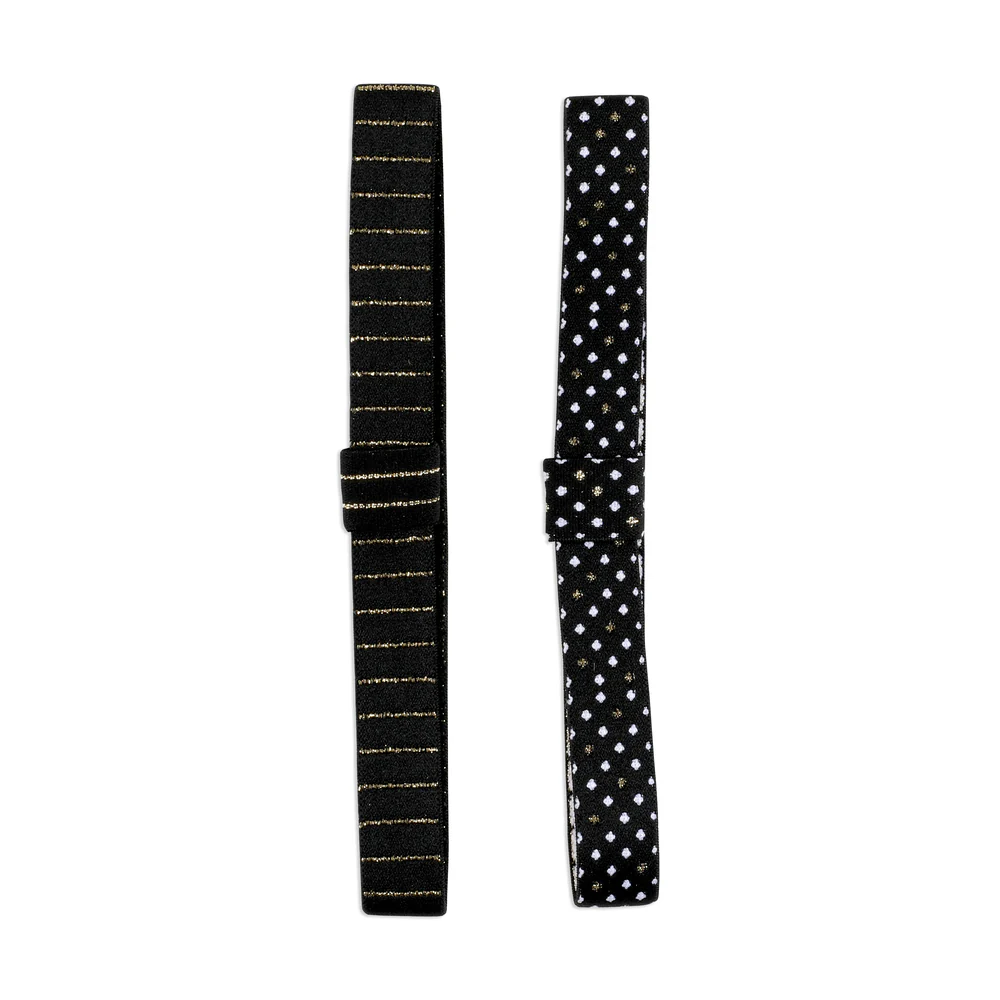 Black And Gold Elastic Band Pen Holder - 2 Pack - Image 3
