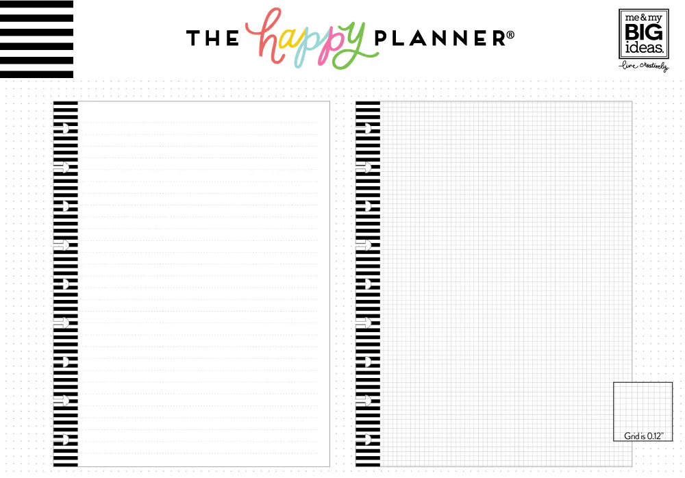 Note & Graph Paper - B&W stripes - Classic - Image 2