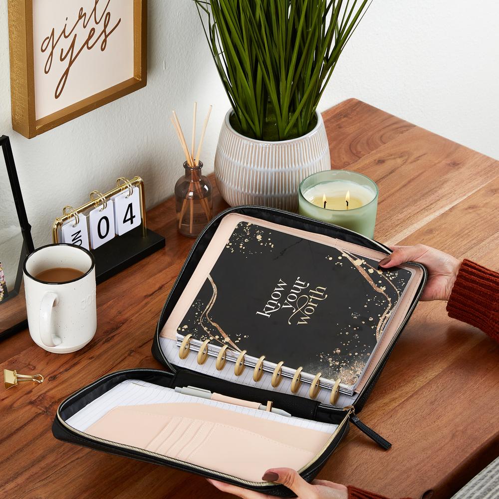 Black & Blush Classic Planner Zip Folio - Image 2