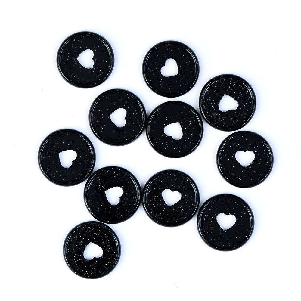 Black Pearl Powder Glitter - Medium Metal Disc Set - Image 4