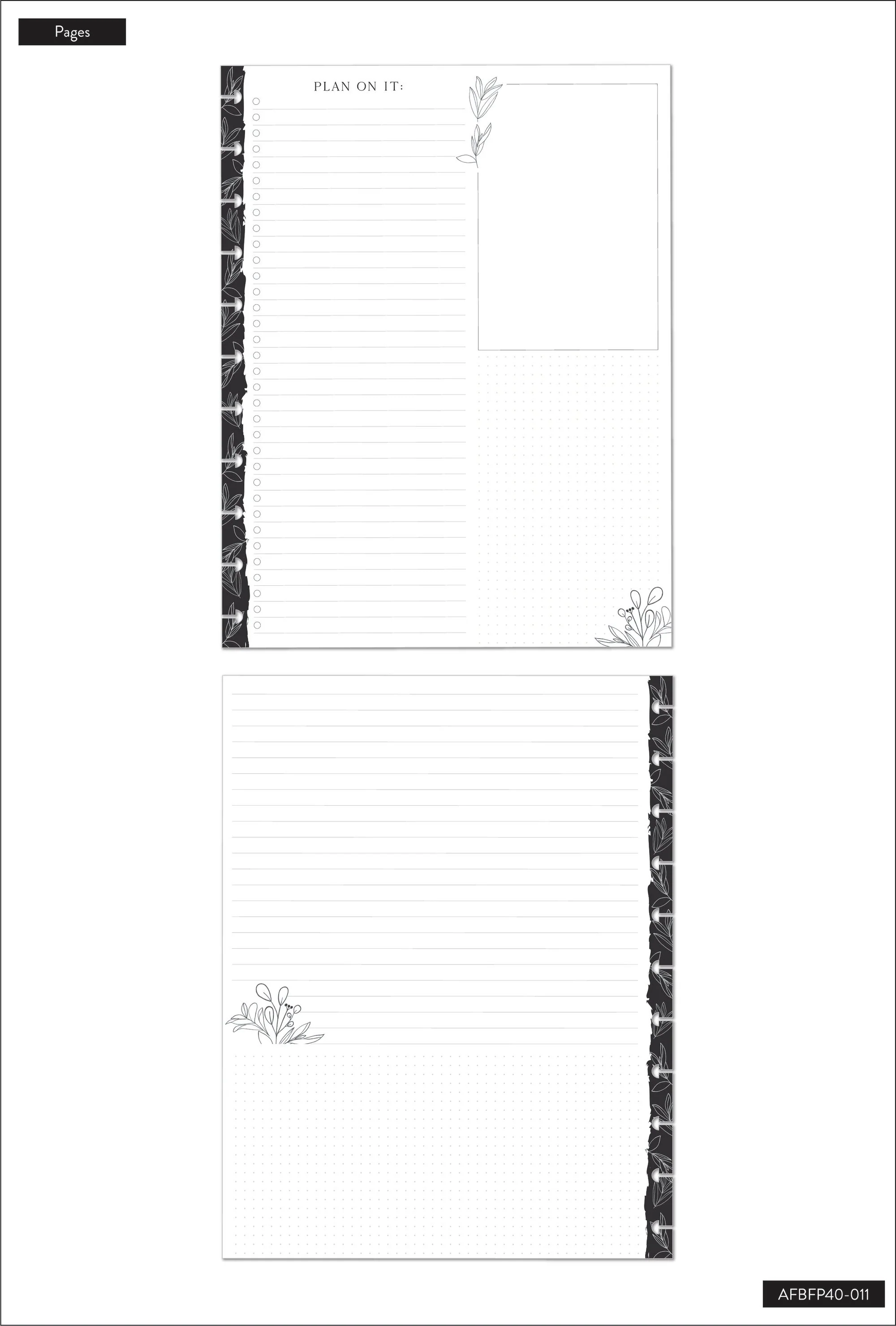 Black & White Florals - Dashboard Big Filler Paper - 40 Sheets - Image 3