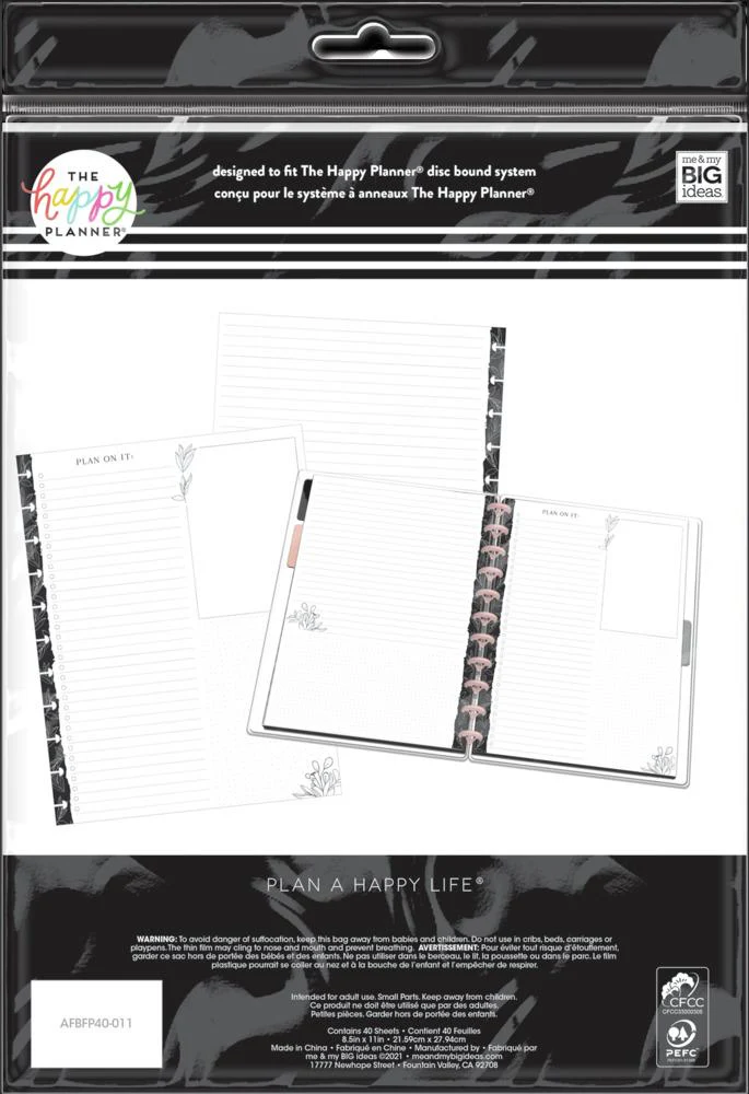 Black & White Florals - Dashboard Big Filler Paper - 40 Sheets - Image 4