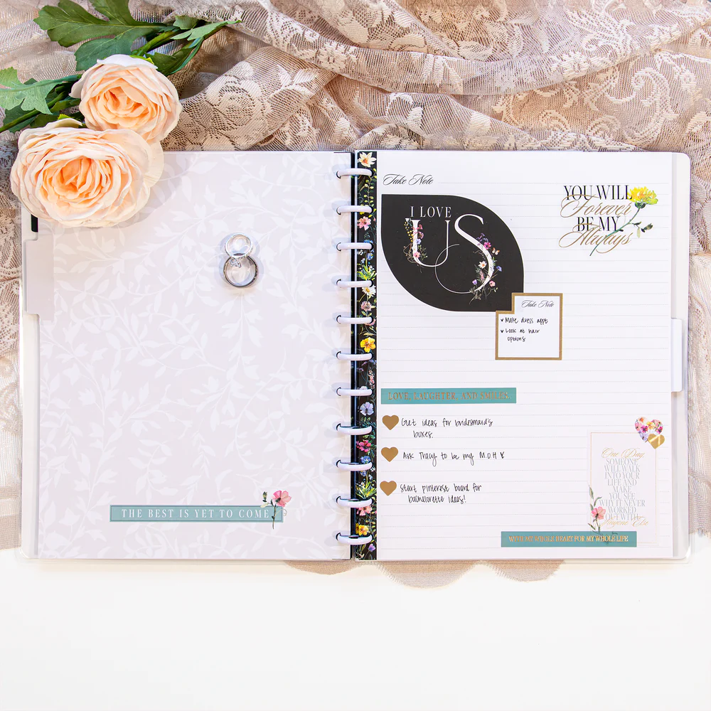 Blooming Elegance Wedding - Dotted Lined Big Notebook - 60 Sheets - Image 2