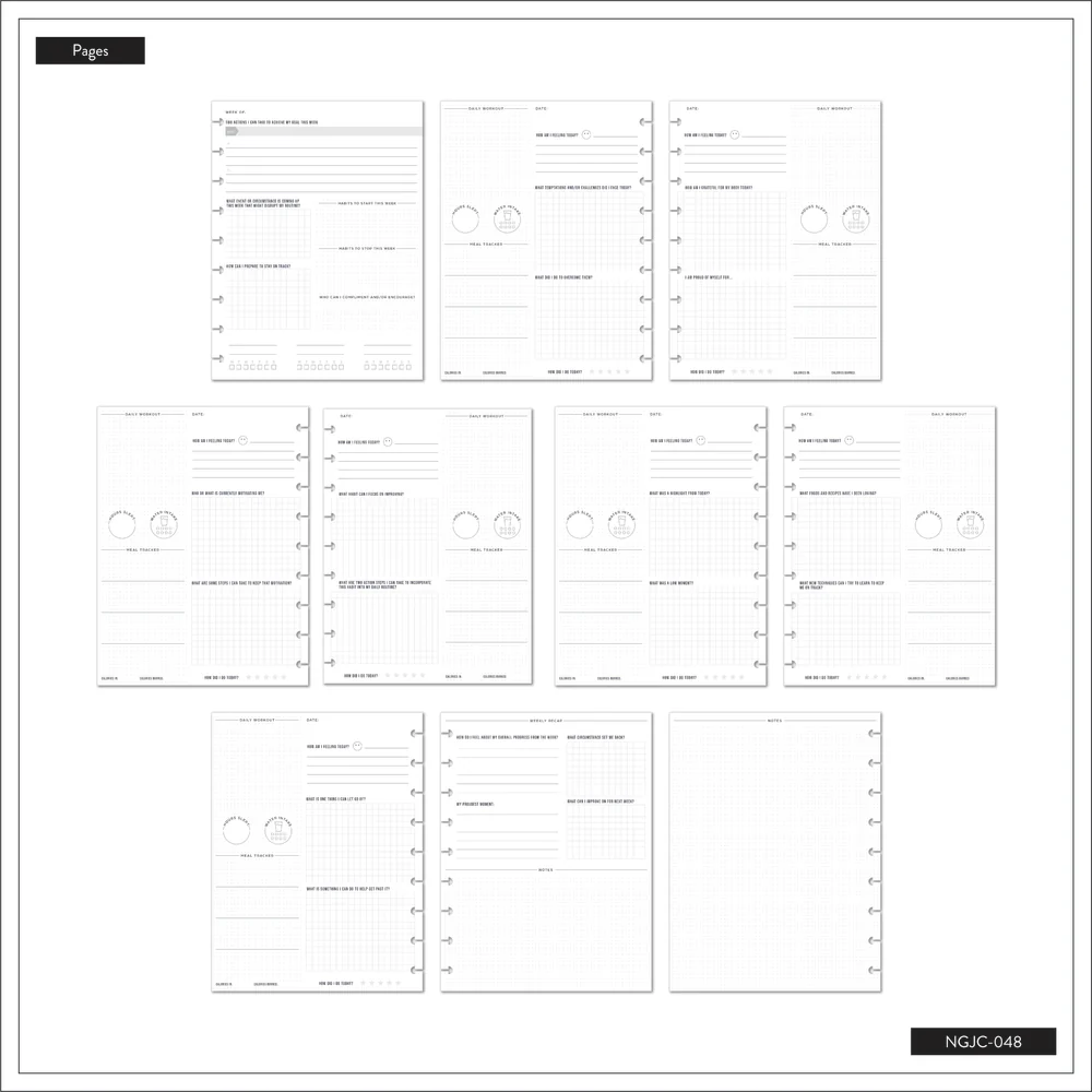 Bold Tiles - Classic Guided Fitness Journal - 80 Sheets - Image 9