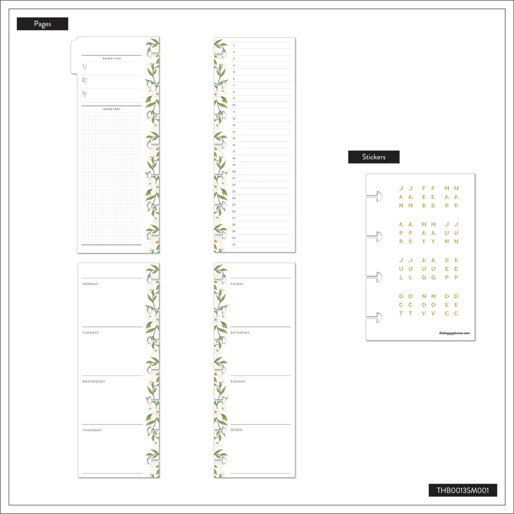 Botanical Blooms - Skinny Mini Undated Planner Bundle - Image 9