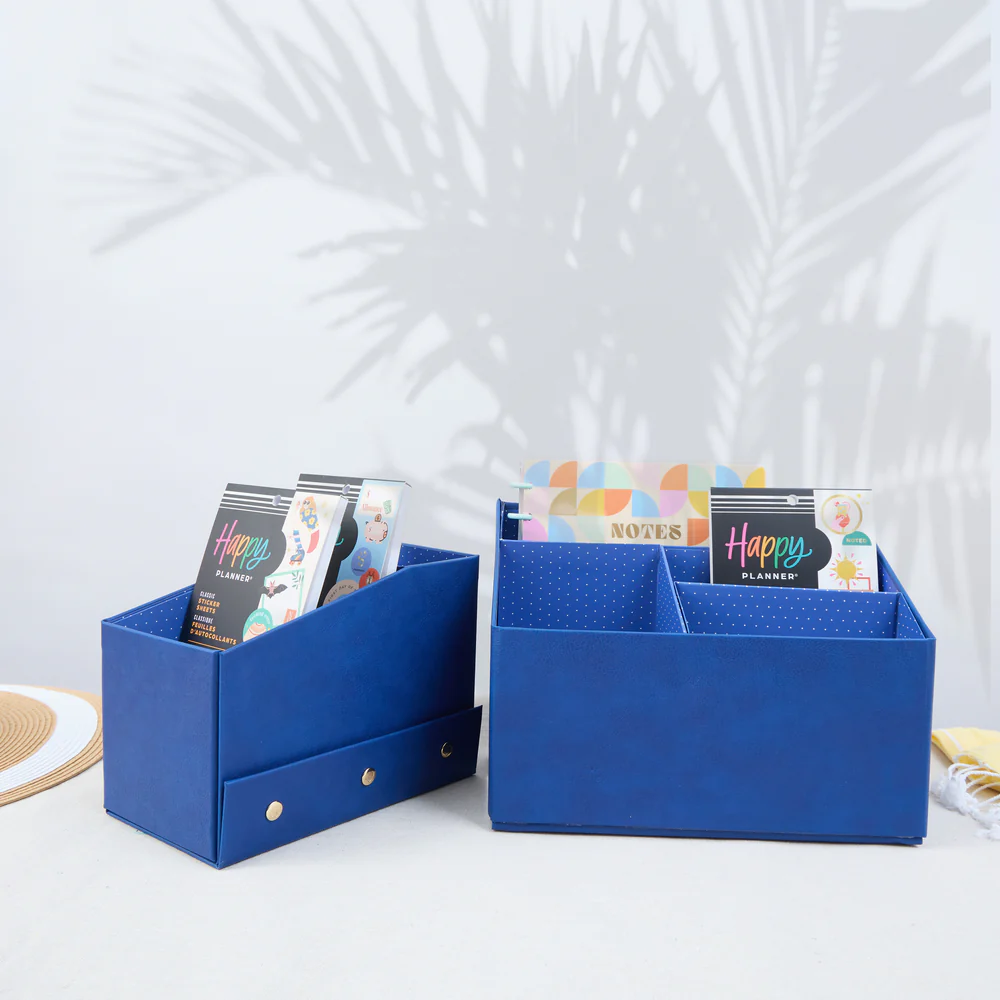 Bright Navy Vegan Leather - DELUXE Sticker + Accessory Storage Box Kit - 2 Pieces - Image 2