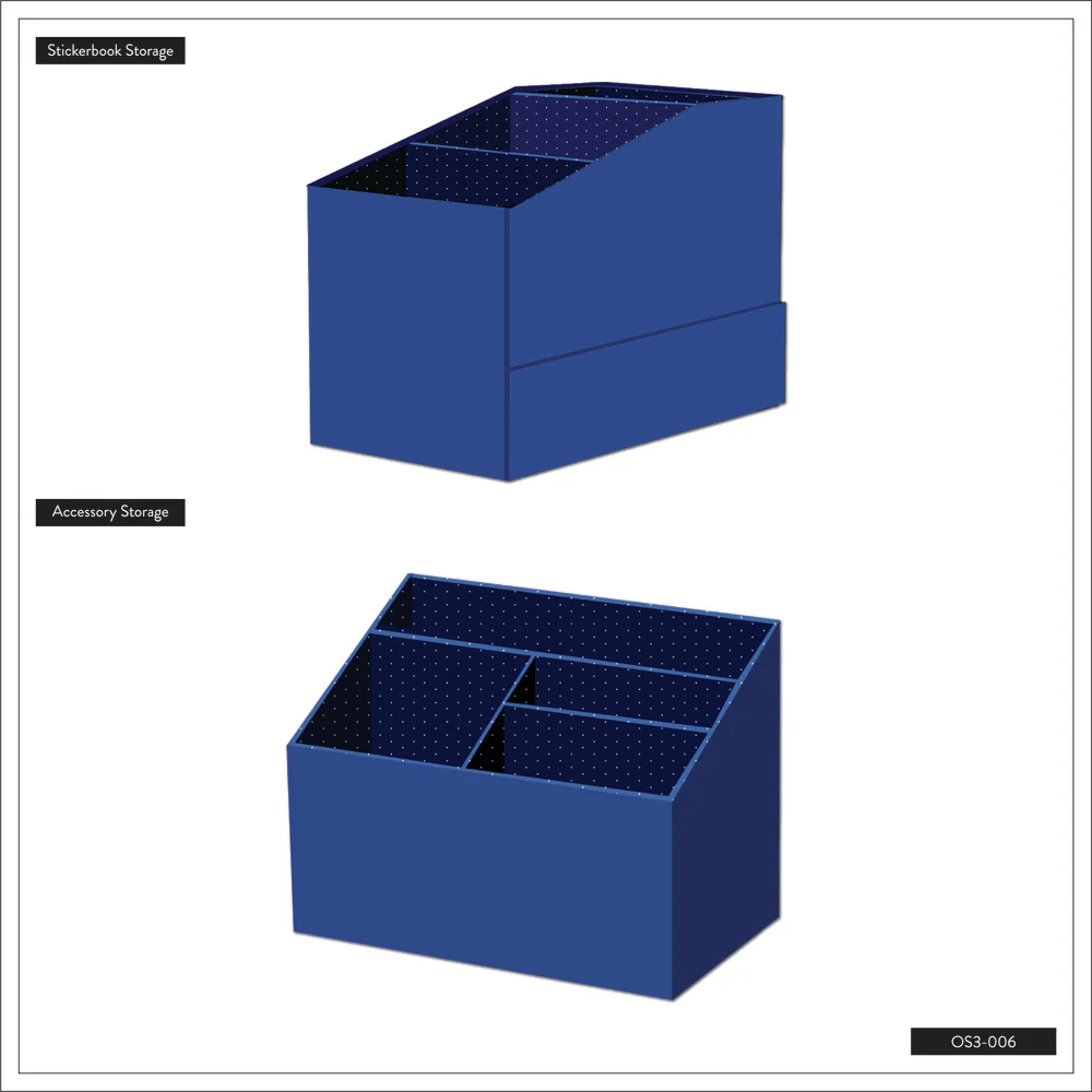 Bright Navy Vegan Leather - DELUXE Sticker + Accessory Storage Box Kit - 2 Pieces - Image 5
