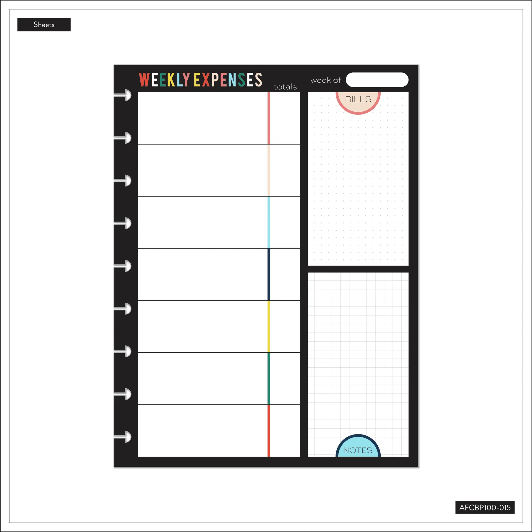Bright Retro Budgeting Block Notepad - Classic - 100 Sheets - Image 4