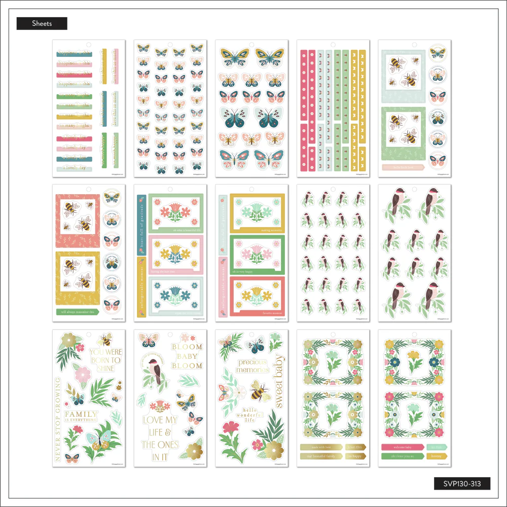 Butterflies and Blooms Baby - Value Pack Stickers - Big - Image 7