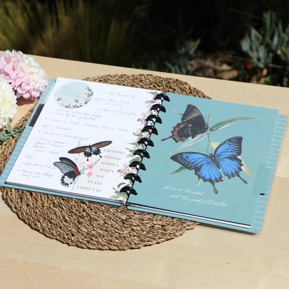 Butterflies & Blooms Classic Notebook - Dot Lined Pages - 60 Sheets - Image 5
