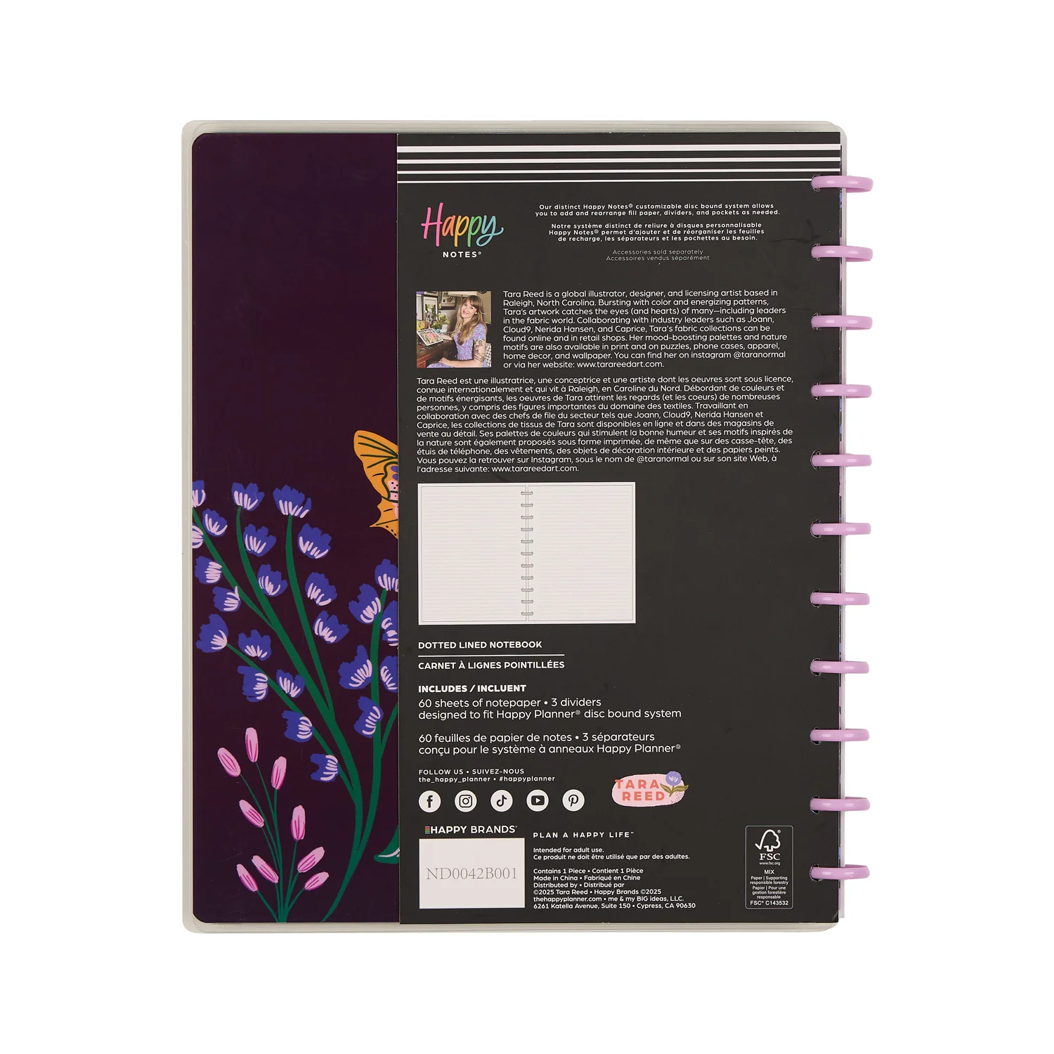 Butterfly Botanics - Dotted Lined Big Notebook - 60 Sheets - Image 15
