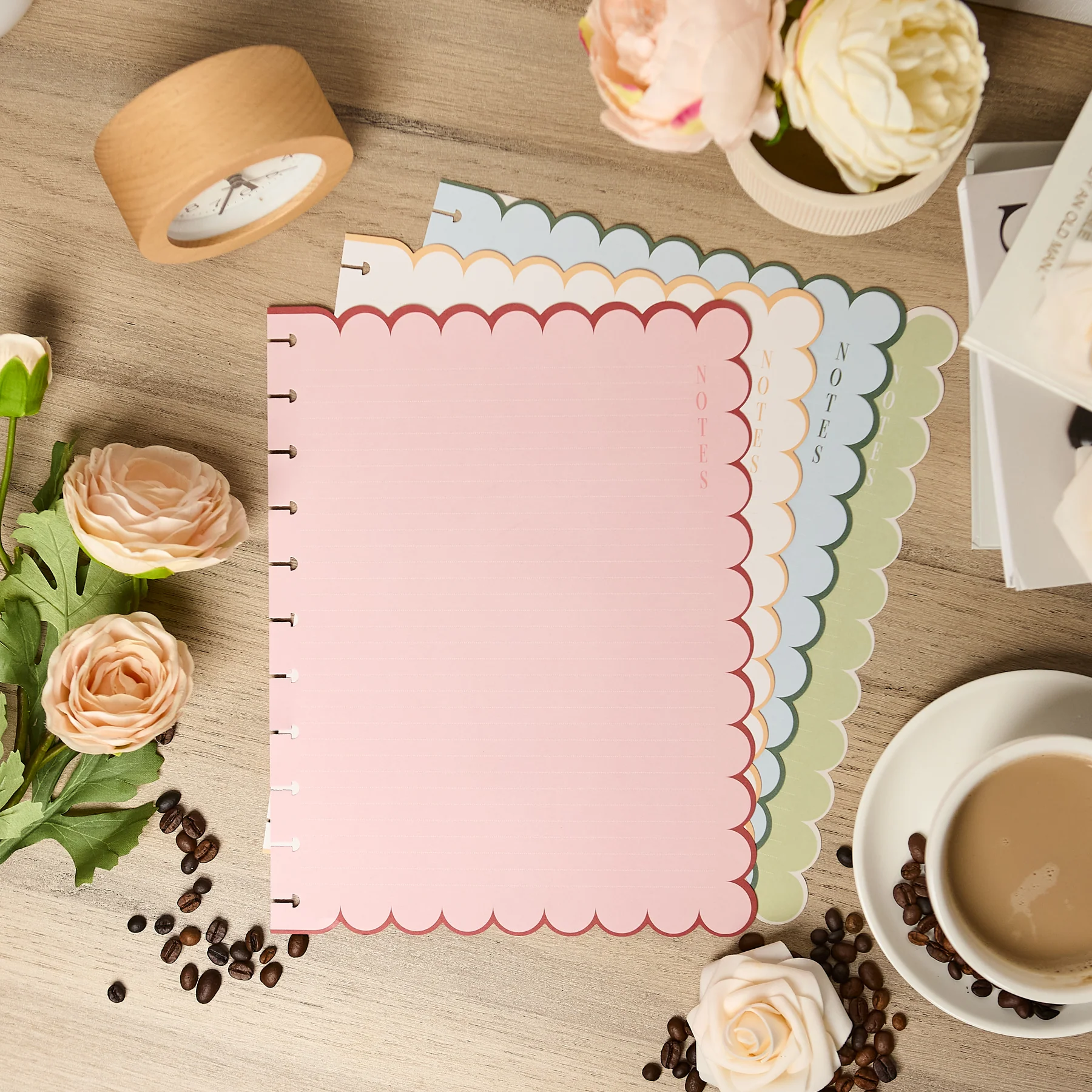 Café Coquette - Scalloped Edge Dotted Lined Big Filler Paper - 40 Sheets - Image 7