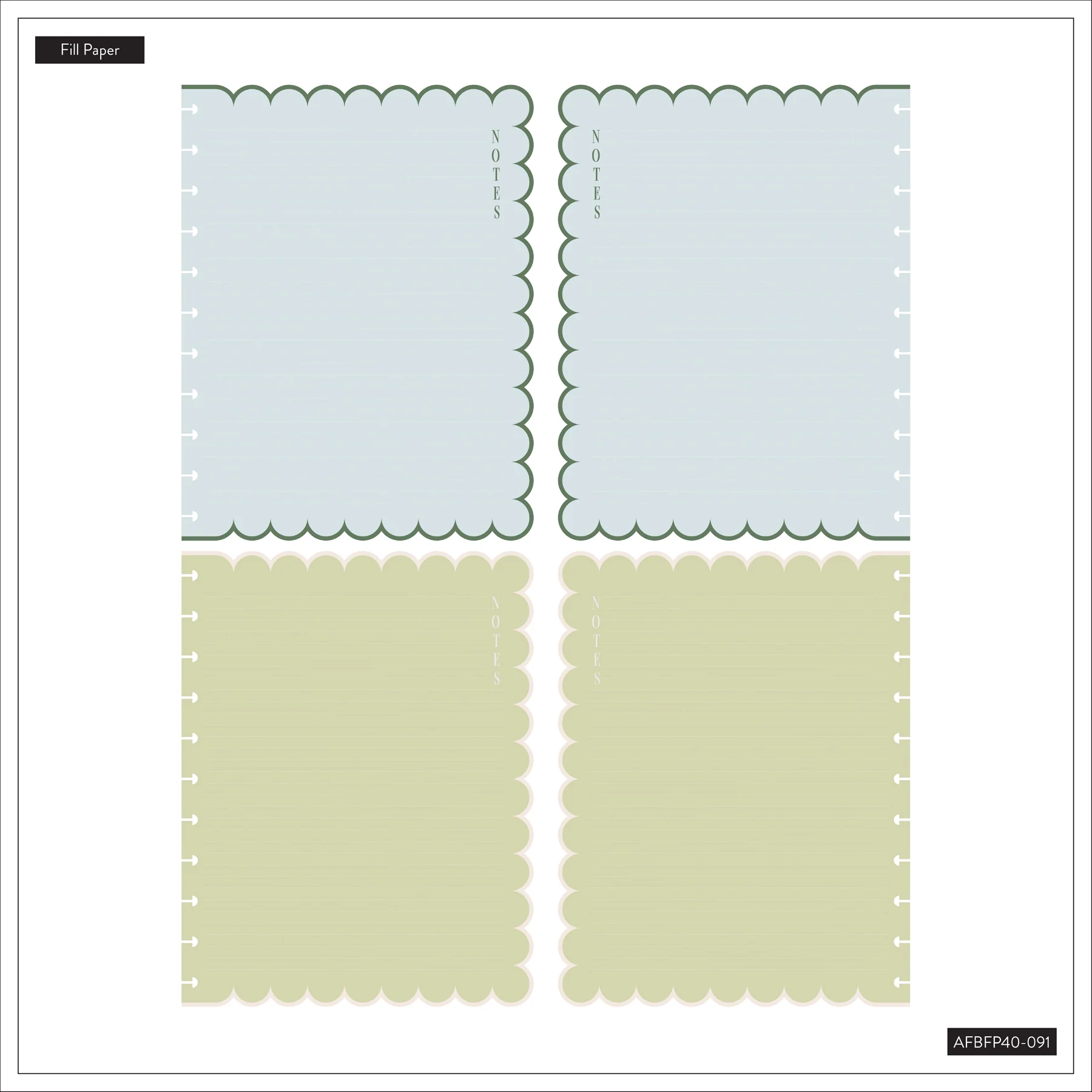 Café Coquette - Scalloped Edge Dotted Lined Big Filler Paper - 40 Sheets - Image 9