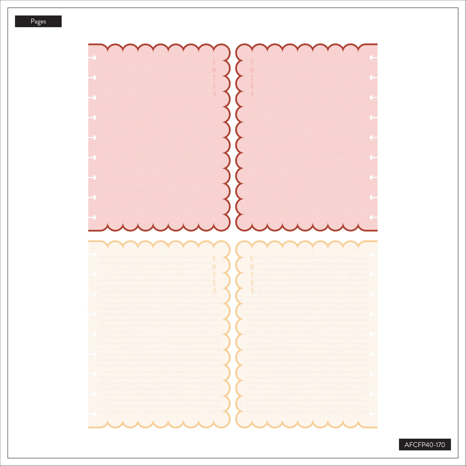 Café Coquette - Scalloped Edge Dotted Lined Classic Filler Paper - 40 Sheets - Image 10