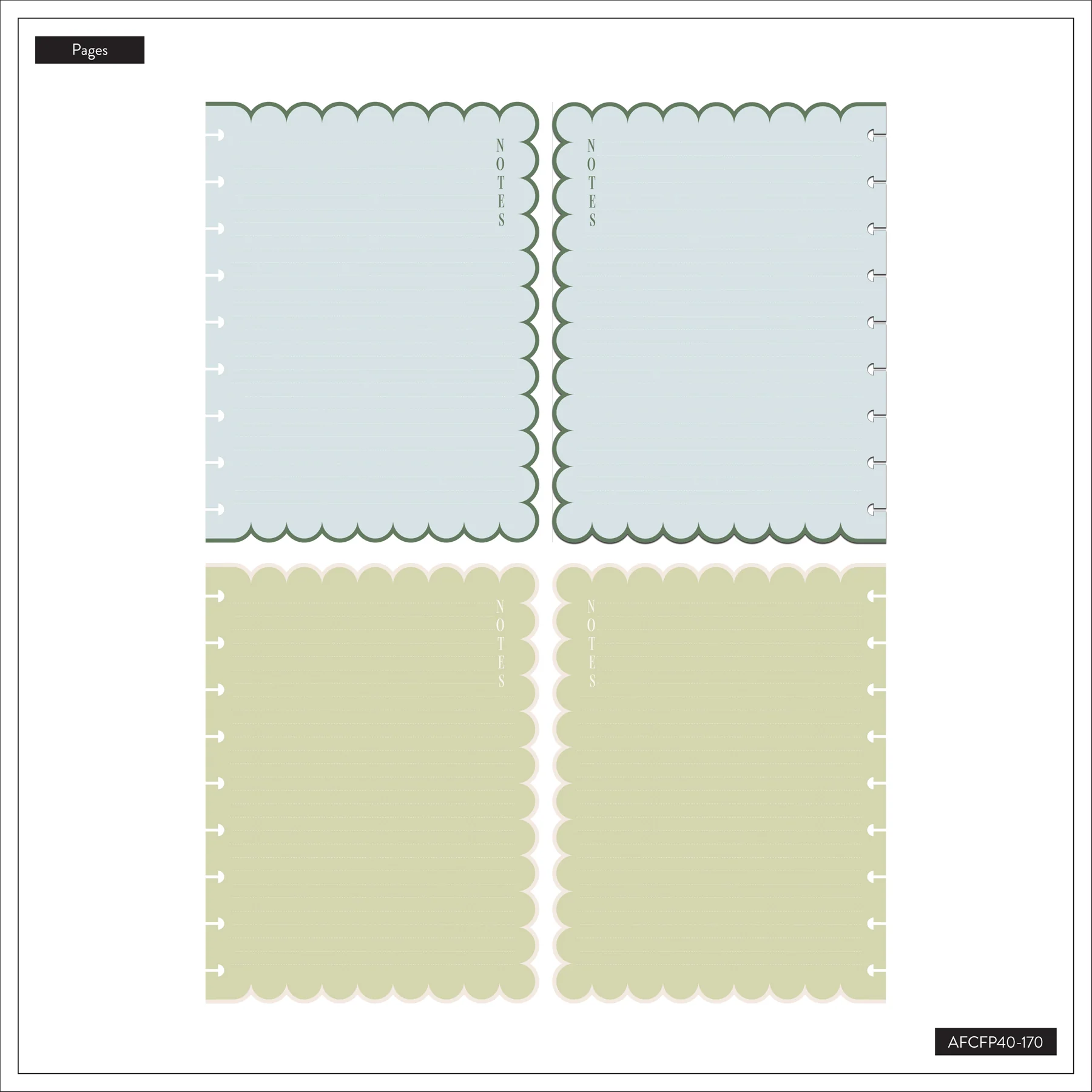 Café Coquette - Scalloped Edge Dotted Lined Classic Filler Paper - 40 Sheets - Image 9