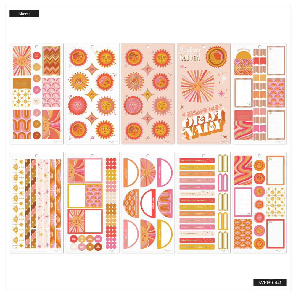 Cat Coq x Happy Planner Retro Sunset - Value Pack Stickers - Image 4