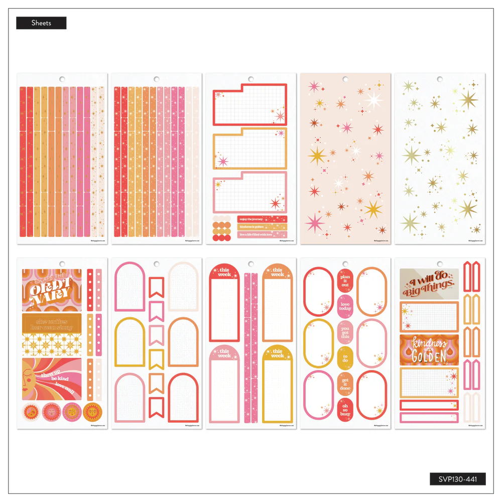 Cat Coq x Happy Planner Retro Sunset - Value Pack Stickers - Image 5