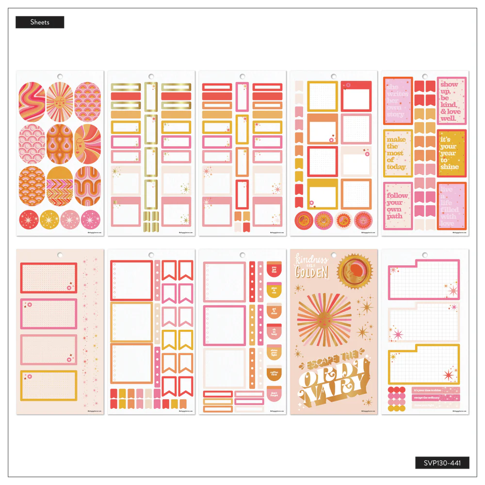 Cat Coq x Happy Planner Retro Sunset - Value Pack Stickers - Image 6