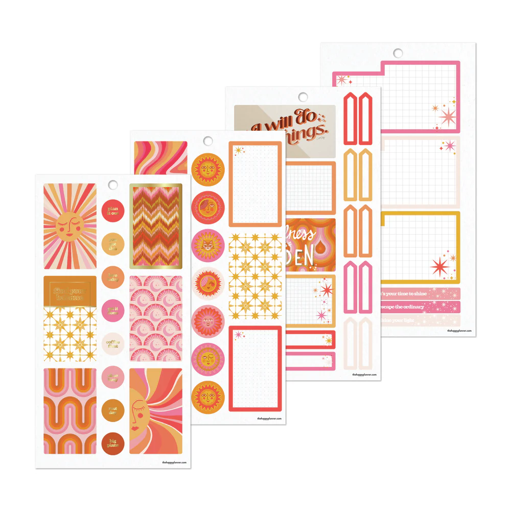 Cat Coq x Happy Planner Retro Sunset - Value Pack Stickers - Image 8
