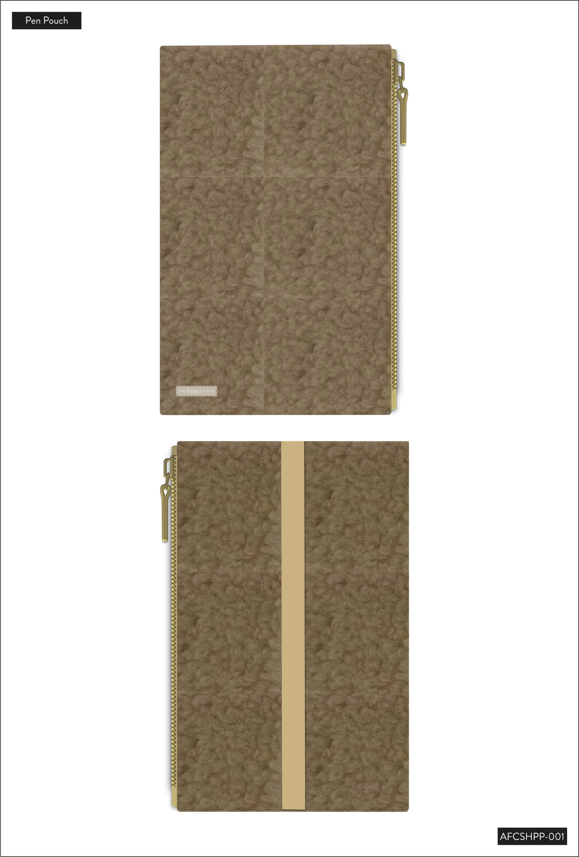 Classic Sherpa Zip Pen Pouch - Taupe - Image 4