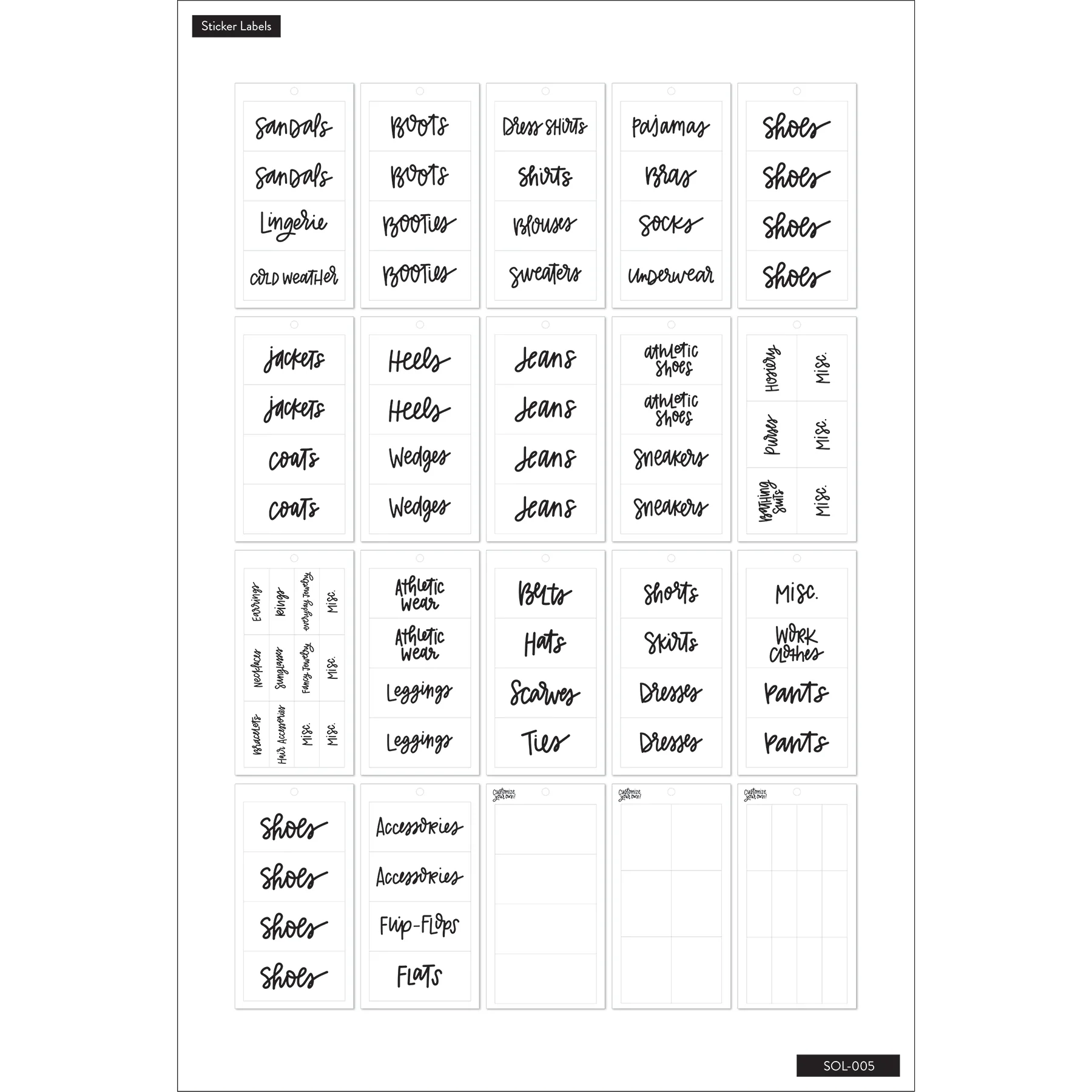 Closet - Organization Labels - Image 6