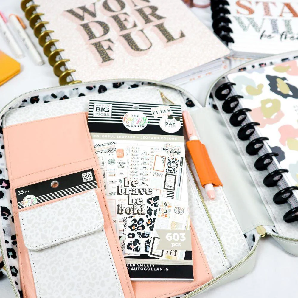 Colorful Leopard Classic Planner Zip Folio - Image 2