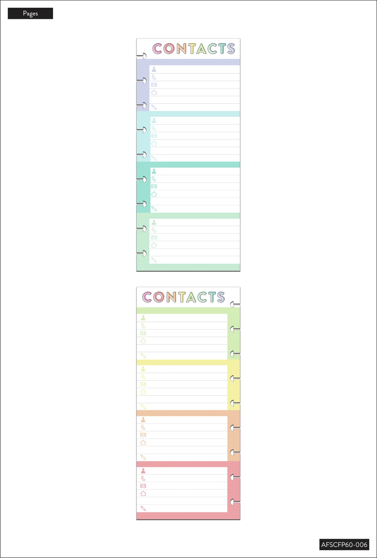 Contacts Cards - Skinny Classic Filler Paper - 40 Sheets - Image 2