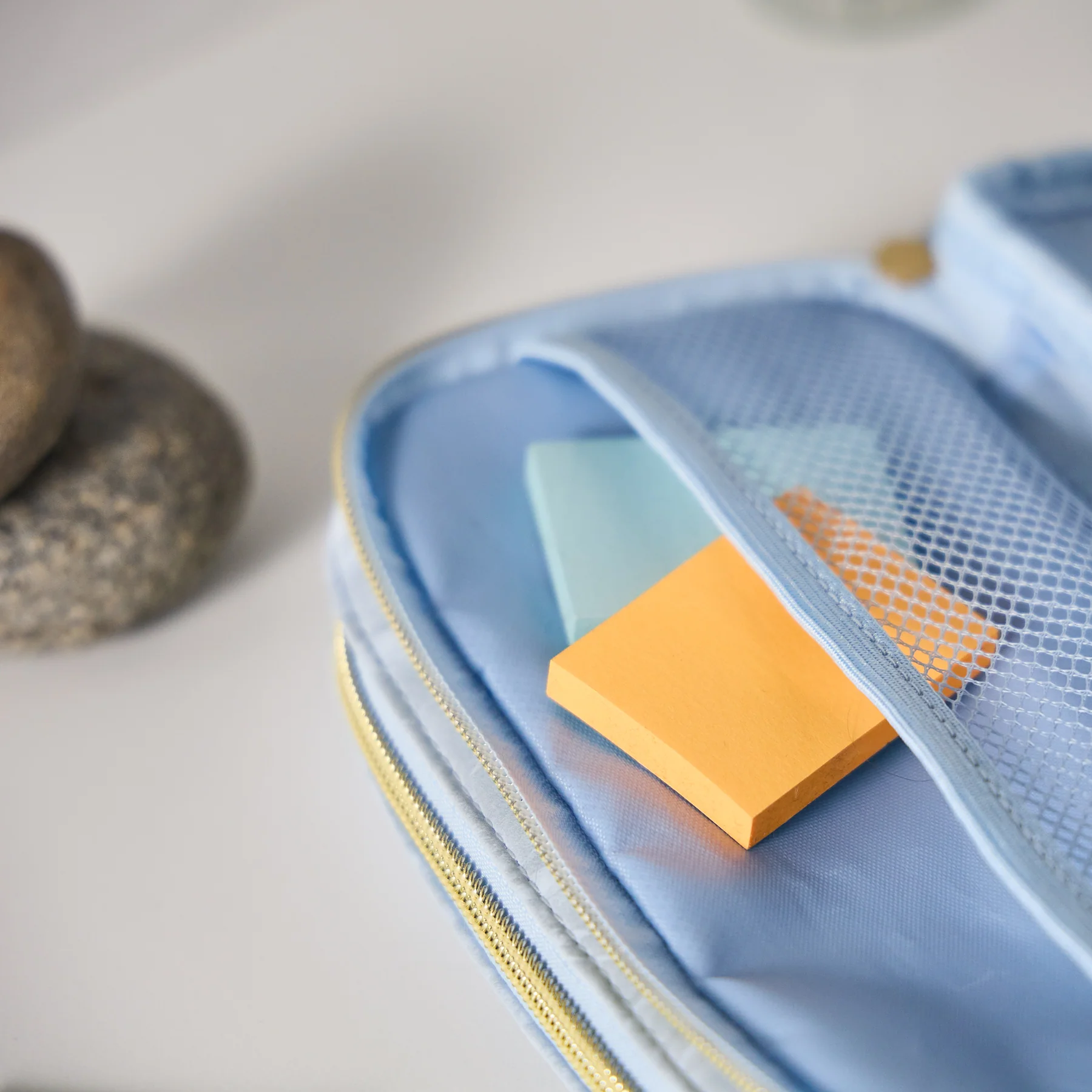 Cornflower - Textured Fabric Pen & Pencil Zip Pouch - Image 8