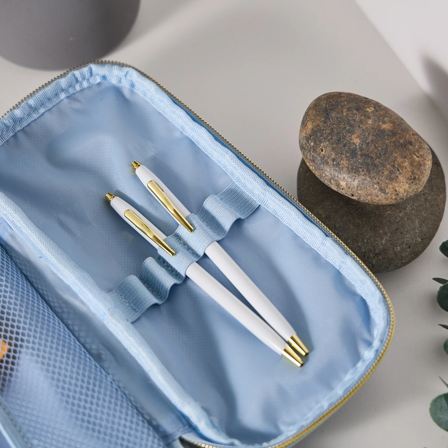 Cornflower - Textured Fabric Pen & Pencil Zip Pouch - Image 9