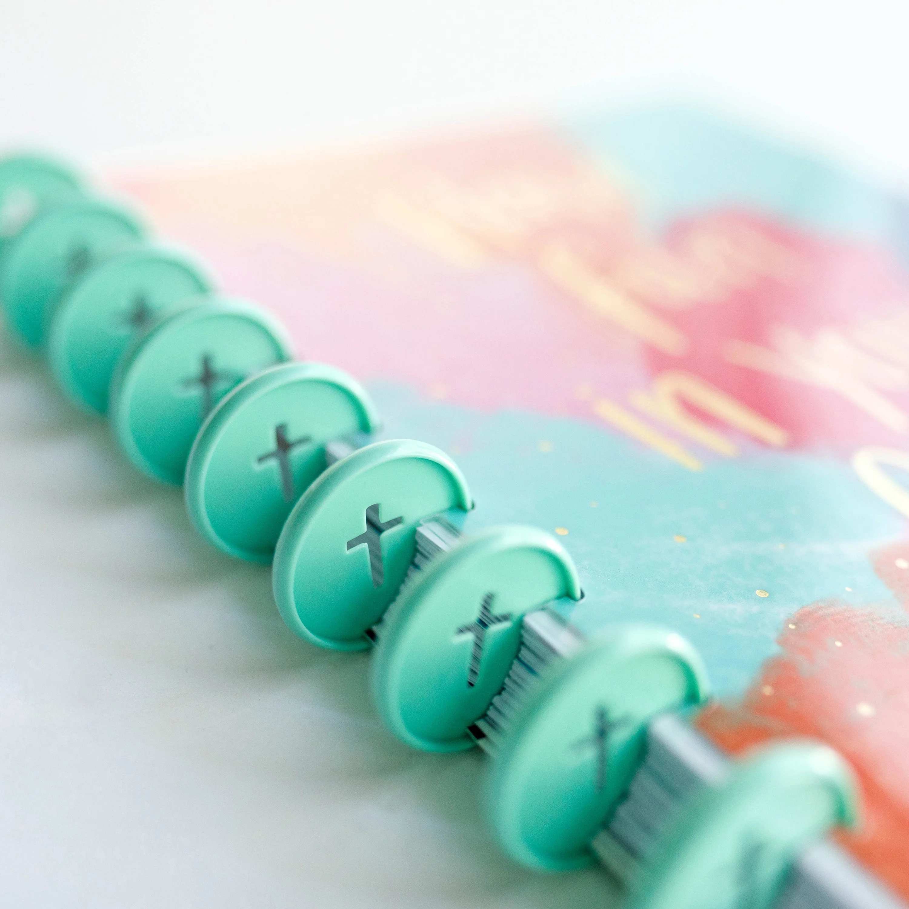 Cross Cutout Medium Disc Set - Teal - Image 3